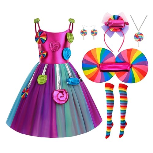 Vhersily Kostüm für Mädchen, Bonbon-Kleid, Karneval, Kinder, Lollipop, Cosplay, Tutu-Kleid, Süßwarenland für Mottopartys, Karneval Vhersily Kostüm für Mädchen, Bonbon-Kleid, Karneval, Kinder, Lollipop, Cosplay, Tutu-Kleid, Süßwarenland für Mottopartys, Karneval von Vhersily