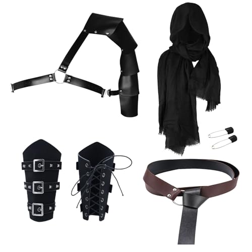 Vhersily Mittelalter Ritter Kostüm 6er Set Mittelalter Kostümzubehör für Herren Ritter Deko mit Gürtel für Halloween Karneval Vhersily Mittelalter Ritter Kostüm 6er Set Mittelalter Kostümzubehör für Herren Ritter Deko mit Gürtel für Halloween Karneval von Vhersily