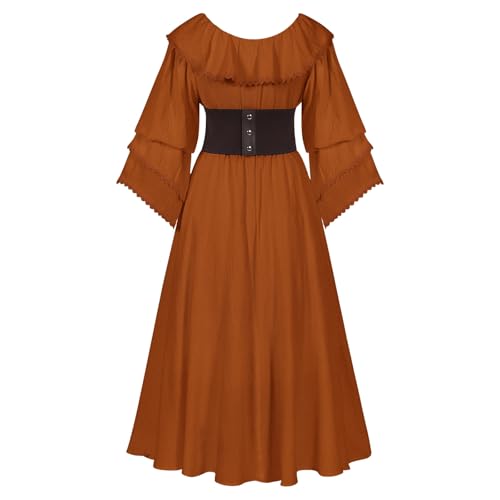 Vhersily Mittelalterliches Damenkleid, schulterfrei, viktorianisches Königin-Kostüm, Gothic-Stil, Retro, Kleid für Karneval, Party Vhersily Mittelalterliches Damenkleid, schulterfrei, viktorianisches Königin-Kostüm, Gothic-Stil, Retro, Kleid für Karneval, Party von Vhersily