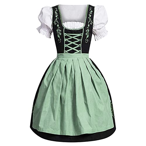 Vhersily Trachtenkleid Damen Dirndl Kurz Oktoberfest Cocktail Clubwear Party Slim Fit Mädchen Erwachsene, grün, 50 Vhersily Trachtenkleid Damen Dirndl Kurz Oktoberfest Cocktail Clubwear Party Slim Fit Mädchen Erwachsene, grün, 50 von Vhersily