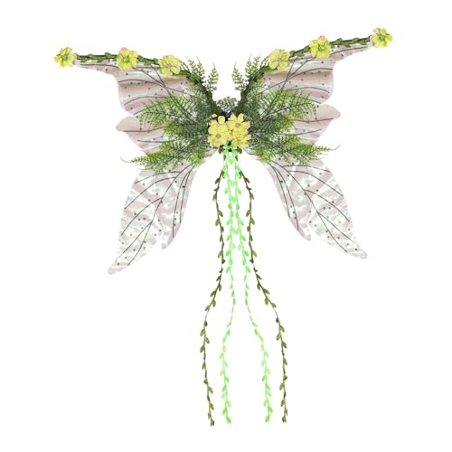 Vhjlfig Feenflügel, funkelnde Flügel Kostüm – Mädchen-Kostüm-Zubehör für Frauen, Make-up, Bühnenaufführung, Urlaub, Stolz, Garten, Halloween, Weihnachten von Vhjlfig