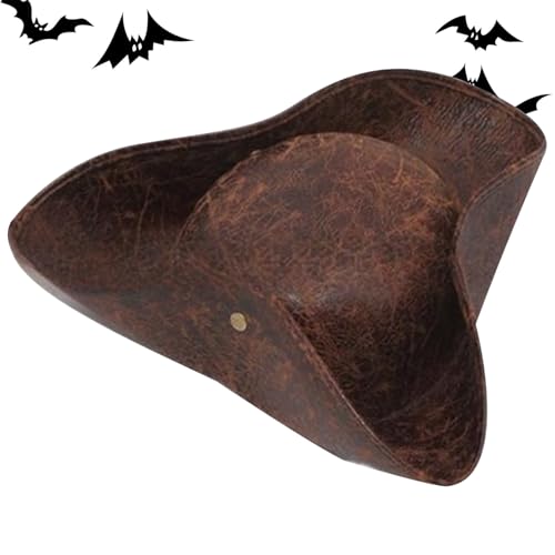 Vhjlfig Piratenkostüm Hüte - Leder Kolonialhut | Kostüm Requisite Für Halloween Cosplay Theateraufführung Schulfeste Party von Vhjlfig