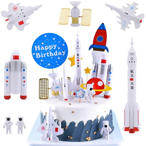 13 Stück Tortendeko Geburtstag, Cake Topper Geburtstag, Geburtstagskuchen Deko, Tortendeko Happy Birthday, Happy Birthday Topper, Weltraumraketen Deko für Torten für Junge und Mädchen 13 Stück Tortendeko Geburtstag, Cake Topper Geburtstag, Geburtstagskuchen Deko, Tortendeko Happy Birthday, Happy Birthday Topper, Weltraumraketen Deko für Torten für Junge und Mädchen von Vhtanop