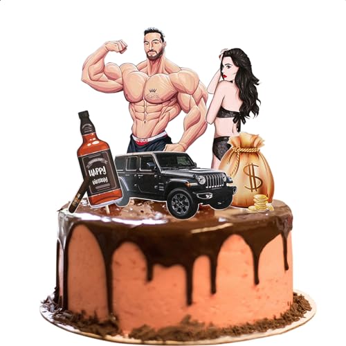 5 Stück Tortendeko Geburtstag Muskelman, Happy Birthday Tortendeko, Cake Topper Geburtstag, Happy Birthday Cake Topper, Männer Frauen Personalisiert Party Kuchen Deko 5 Stück Tortendeko Geburtstag Muskelman, Happy Birthday Tortendeko, Cake Topper Geburtstag, Happy Birthday Cake Topper, Männer Frauen Personalisiert Party Kuchen Deko von Vhtanop