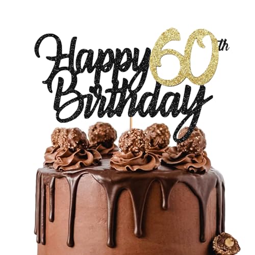Vhtanop Happy Birthday Tortendeko, 60. Geburtstag Deko mann und frau, Cake Topper Geburtstag, Happy Birthday Cake Topper Personalisiert Glitzerndes Vhtanop Happy Birthday Tortendeko, 60. Geburtstag Deko mann und frau, Cake Topper Geburtstag, Happy Birthday Cake Topper Personalisiert Glitzerndes von Vhtanop