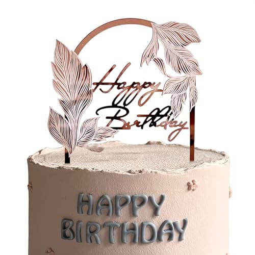 Vhtanop Tortendeko Happy Birthday, Kuchendeko Geburtstag, Happy Birthday Cake Topper aus Acryl, geburtstagskuchen, Kuchen Deko für Jungen Mädchen Frauen Mann, Größe 10.5 x 15cm, Roségold Vhtanop Tortendeko Happy Birthday, Kuchendeko Geburtstag, Happy Birthday Cake Topper aus Acryl, geburtstagskuchen, Kuchen Deko für Jungen Mädchen Frauen Mann, Größe 10.5 x 15cm, Roségold von Vhtanop