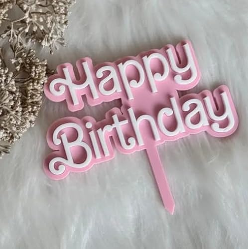 cake topper happy birthday Acrylic pink cake topper happy birthday Acrylic pink von Vhtanop