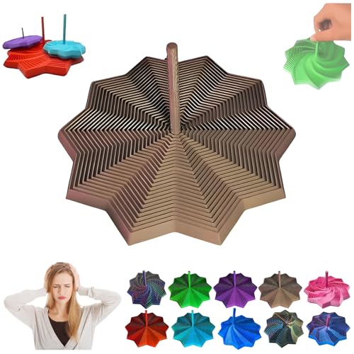 Expand Sensory Frustration Star, Fractal Fidget Hexagon - 3D-Sternförmiges Zappelspielzeug Zum Stressabbau, Anti-Stress-Sensory Cubes Für Kinder Und Erwachsene (Brown, M) von ViCUULY