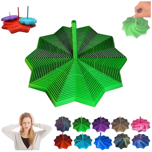 Expand Sensory Frustration Star, Fractal Fidget Hexagon - 3D-Sternförmiges Zappelspielzeug Zum Stressabbau, Anti-Stress-Sensory Cubes Für Kinder Und Erwachsene (Green, M) von ViCUULY