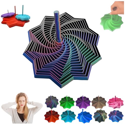 Expand Sensory Frustration Star, Fractal Fidget Hexagon - 3D-Sternförmiges Zappelspielzeug Zum Stressabbau, Anti-Stress-Sensory Cubes Für Kinder Und Erwachsene (Green-Blue-Purple, L) von ViCUULY