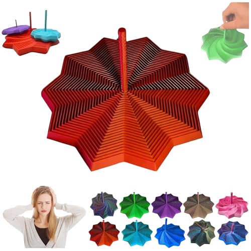 Expand Sensory Frustration Star, Fractal Fidget Hexagon - 3D-Sternförmiges Zappelspielzeug Zum Stressabbau, Anti-Stress-Sensory Cubes Für Kinder Und Erwachsene (Red, M) von ViCUULY