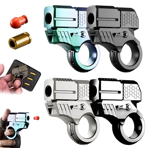 Legierungsring-Drehspielzeugwerfer, Dekompressions-EDC-Werfermodellring, Zappelring Mit EIN-klick-Auswurf Und Weichen Kugeln (4 Pieces Set) von ViCUULY