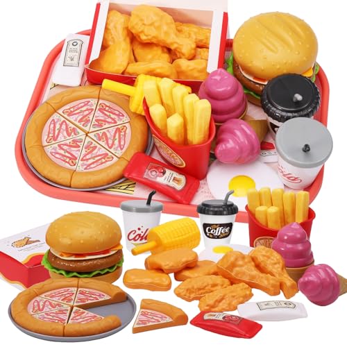 40-teiliges Spielspielzeug für Kinder, Küche, Hamburger, Fast Food, Spielset für 3–5 Jahre alte 40-teiliges Spielspielzeug für Kinder, Küche, Hamburger, Fast Food, Spielset für 3–5 Jahre alte von ViEinkaufen