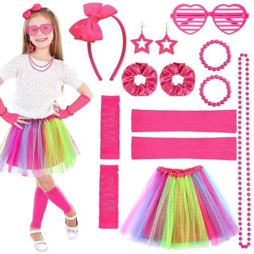 ViEinkaufen 80er Jahre Verkleidung für Mädchen, 90er Jahre Kostüm Zubehör Set Kinder Tutu Neon Beinstulpen Fischnetz Handschuhe Sonnenbrille Ohrringe Halskette Stirnband Scrunchies Rave-Zubehör ViEinkaufen 80er Jahre Verkleidung für Mädchen, 90er Jahre Kostüm Zubehör Set Kinder Tutu Neon Beinstulpen Fischnetz Handschuhe Sonnenbrille Ohrringe Halskette Stirnband Scrunchies Rave-Zubehör von ViEinkaufen