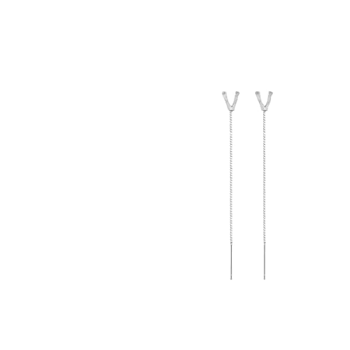 ViLLex Glänzende Alphabet-Ohrringe Mit 26 Buchstaben, Quastenkette, Tropfenohrringe, Für Frauen Und Mädchen, Alphabet-Buchstaben-Durchziehohrringe (1 Paar) (V) von ViLLex