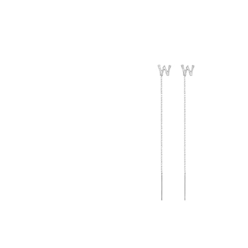 ViLLex Glänzende Alphabet-Ohrringe Mit 26 Buchstaben, Quastenkette, Tropfenohrringe, Für Frauen Und Mädchen, Alphabet-Buchstaben-Durchziehohrringe (1 Paar) (W) von ViLLex
