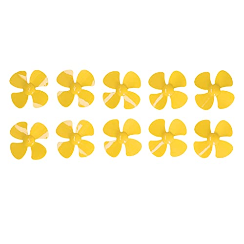 ViaGasaFamido 10pcs 4 Blade Requisiten Hochgeschwindigkeitspropeller Requisiten mit 2 Mm Montageloch für Motorisch Rotierende FPV -Rennsport -Drohne -DIY -Spielzeugzubehör (Yellow) von ViaGasaFamido