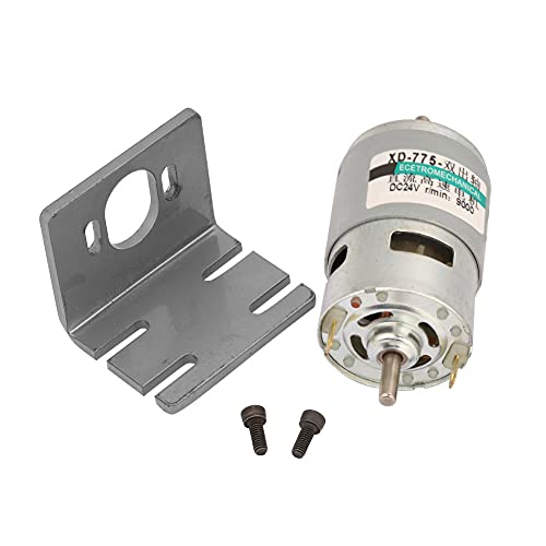 ViaGasaFamido 50W 775 Motor mit Doppelwechsel-Ausgangsmotor für Elektrobohrer, Gleichstrommotor mit Kühllüfter und Reinem Kupferdraht für die Automatisierung der Heimat, Medizinische Geräte (24v9000 von ViaGasaFamido