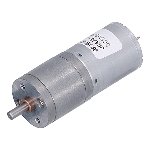 ViaGasaFamido DC 12V Motor Electric Reduktion Motor 20 U/Min, Aluminium + Brass JGA25-370, Starke Lagerkapazität, für Finanzmaschinen, Büroautomatisierung, Elektronische Türschlösser, Büro von ViaGasaFamido