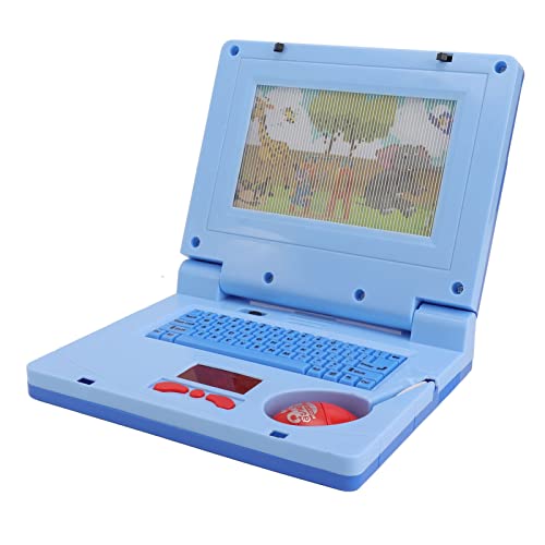 ViaGasaFamido Kids Laptop, Color Screen Educational Laptop Spiele und Musikjungen und Mädchen für Kinder Im Alter von 5 Jahren (Blaue, Nicht einziehbare Maus) von ViaGasaFamido