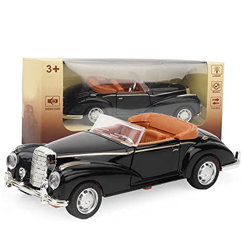 ViaGasaFamido Metal Antique Classic Model Cars mit Schallleuchten Mini Stimulationslegierung Cabrio Roadster Sammlerspielzeuggeschenke Fahrzeug für Mädchen Home Office Dekoration (Black) von ViaGasaFamido