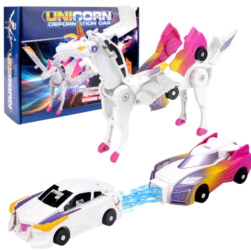 Vibbang 2 Stück Einhorn Roboter, Transformierendes Auto Roboter Spielzeug, Unicorn Cars Spielzeug, Kollision Deformation Kombinierter Roboter, Unicorn Roboters Spielzeugs, Flying Horse Toy Car Vibbang 2 Stück Einhorn Roboter, Transformierendes Auto Roboter Spielzeug, Unicorn Cars Spielzeug, Kollision Deformation Kombinierter Roboter, Unicorn Roboters Spielzeugs, Flying Horse Toy Car von Vibbang