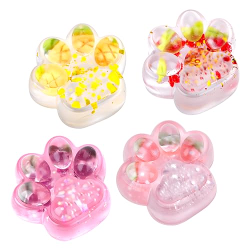 Vibbang 4 Stück Cat Paw Squeeze, Katzenpfoten Squeeze Spielzeug, Squeeze Katze Pfote, Squeeze für Stressabbau, Süße Weiche Katzenpfoten Quetschspielzeuge für Kinder Erwachsene von Vibbang