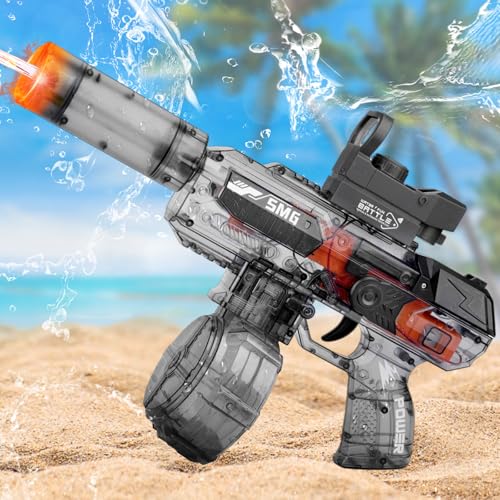 Vibbang Wasserpistole Elektrisch, Elektrische Wasserpistole mit Blitzeffekten, 500CC Große Kapazität Reichweite Automatische Wasser Gun für Erwachsene Kinder, Sommer Wasserspielzeug Outdoor Party von Vibbang