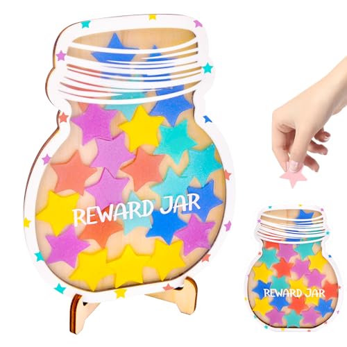 Vibbang Belohnungsglas Klassenzimmer, Belohnungsglas mit Sternen für Kinder, Star Reward Jars Mit 25 Sternen, Magnetisch Personalisiertes Belohnungsglas, Sterne Anreizglas Aus Holz Für Familie Schule Vibbang Belohnungsglas Klassenzimmer, Belohnungsglas mit Sternen für Kinder, Star Reward Jars Mit 25 Sternen, Magnetisch Personalisiertes Belohnungsglas, Sterne Anreizglas Aus Holz Für Familie Schule von Vibbang