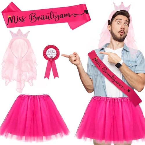 Vibbang Junggesellenabschied Männer Kostüm, JGA Kostüm Männer Set, JGA Party Zubehör, Accessoires, Tütü Herren Outfit Set Für Party Und Hochzeit von Vibbang