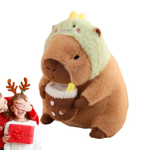 Capibara-Plüschtier - Capybara-Plüschkissen - Entzückendes Capybara-Plüschkissen mit abnehmbarem Kopfbezug, Capybara-Teddytier | Niedliches Plüschtier D von Vibhgtf