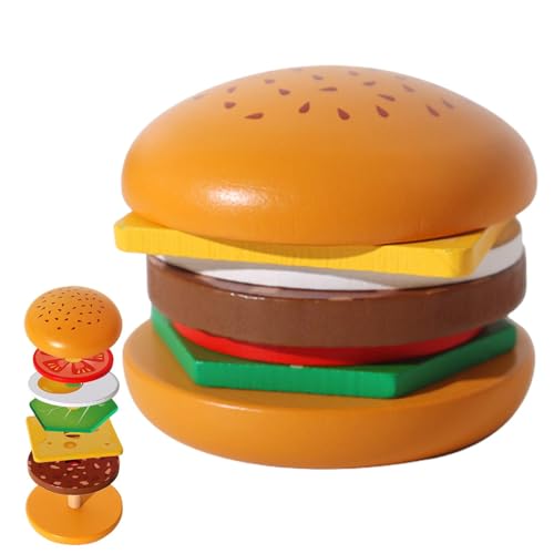 Essens-Stapel-Set, Holzspielzeug zum Stapeln von Hamburger-Sandwiches, Sandwich- , Lernspielzeug für Vorschullehre – Preesc Bildung und Lernen Essens-Stapel-Set, Holzspielzeug zum Stapeln von Hamburger-Sandwiches, Sandwich- , Lernspielzeug für Vorschullehre – Preesc Bildung und Lernen von Vibhgtf