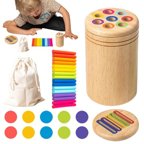 Farbsortierspielzeug für Kinder im Vorschulalter - Holzspielzeug zum Sortieren der Farben - Spiele mit Bechern und Sticks für die Entwicklung der Feinmotorik, Sensorisches Spiel Farbsortierspielzeug für Kinder im Vorschulalter - Holzspielzeug zum Sortieren der Farben - Spiele mit Bechern und Sticks für die Entwicklung der Feinmotorik, Sensorisches Spiel von Vibhgtf