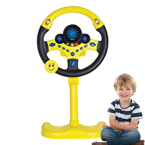 Lenkradspielzeug – simuliertes Fahrspielzeug mit Licht, Musik und Sound | Musik- und Klangspielzeug für Kleinkinder | Vertikales Simulationslenkrad für Kinder von Vibhgtf