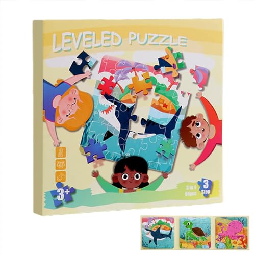 Magnetisches Puzzle, Magnetisches Puzzlebuch - Faltbares Puzzle-Set zum Thema Ozean - Magnetisches Cartoon-Puzzlebuch für die Früherziehung für Mädchen, Jungen und Kinder von Vibhgtf