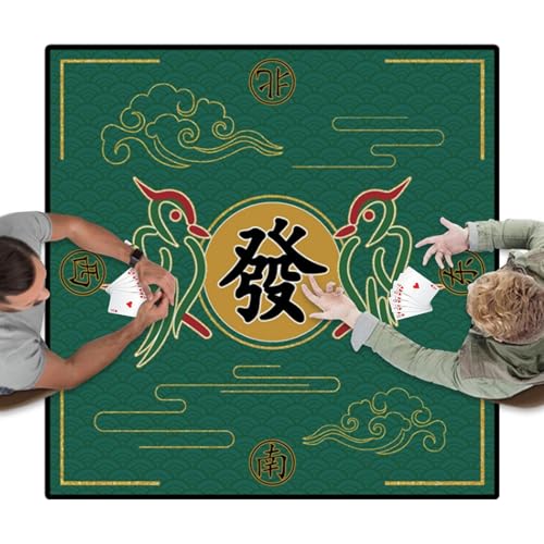Mahjong Mahjong Tischunterlage, Mahjong Tischunterlage, 68,6 x 68,6 cm, Kartenspiele, Mahjong Retrozubehör, Würfelspielmatte, Spielmatten von Vibhgtf
