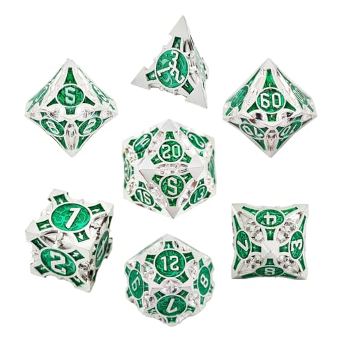 Metall-Würfel-Set – Würfelspiele für Rollenspiele – Mehrseitige Würfel-Set, 7 große bunte Spielwürfel, lustiges Spielzeug für Kinder für Brettspiele, Familienfeiern von Vibhgtf