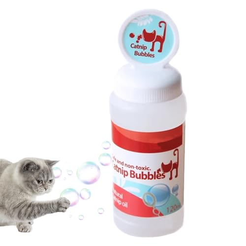 Nip Cat Bubbles – interaktive Seifenblasen für den Außenbereich, innen scharf, Xcatnip-Blase, natürliches Wassergras, flüssiges Spielzeug für Haustierkatzen, Spielzeug von Vibhgtf