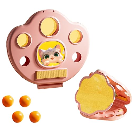 Padelball-Set, Wurf- und Fangspiel, Ballfangspielzeug, interaktives Outdoor-Spielzeug für Kinder, Doppelspieler-Paddelball-Set von Vibhgtf