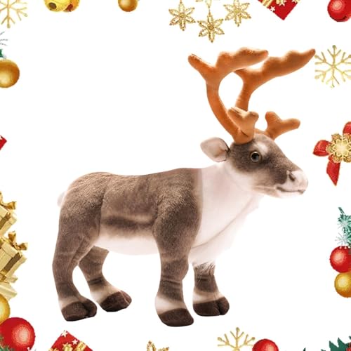 Plüschtier – dekoratives Kissen, Elchpuppe, weiches Plüschtier mit Hirsch, 34,8 cm, niedliches Rentier, Plüschtier für Stühle, Schlafzimmer, Sofas und Ca von Vibhgtf