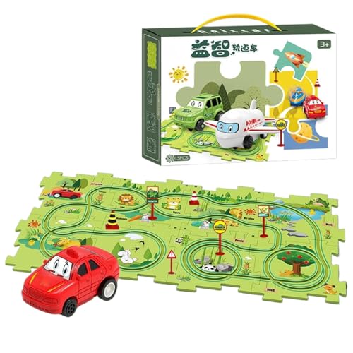 Puzzle Rail Car Puzzle Schiene Auto Spiel Auto Puzzle Spielzeug | Lernspielzeug Vorschule in leuchtenden Farben, sicheres und inofes Lernpuzzle Spielzeug von Vibhgtf