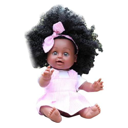 Realistische Babypuppe für Neugeborene, Schwarz, lebensechte afrikanische Neugeborene, lebensechte schwarze Babypuppen, realistisch aussehende weiche Puppen, waschbar, Simulationsspiel für Mädchen von Vibhgtf
