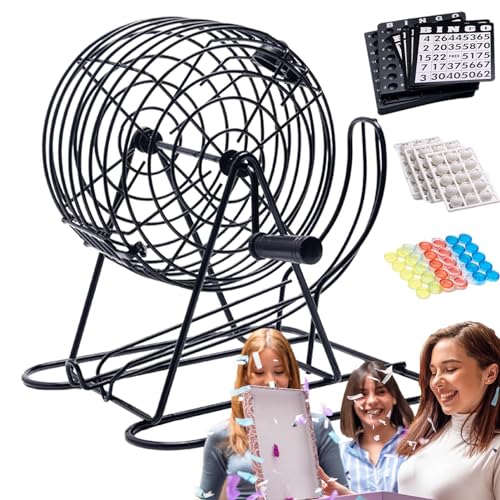 Riesiger Bingo-Käfig, Bingo-Maschinenkäfig, Unterhaltungswerkzeug mit komfortablem Griff für Veranstaltungen, Käfig für Bingo-Spielmaschine, Spielabende und Feiern von Vibhgtf