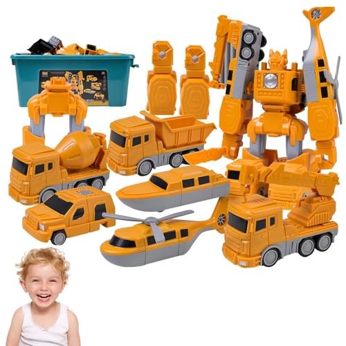Robot Car Toys – Spielzeug für Baufahrzeuge, Roboter-Action-Figur, magnetisches Transformationstechnik-Spielzeug, Transformationsautospielzeug Robot Car Toys – Spielzeug für Baufahrzeuge, Roboter-Action-Figur, magnetisches Transformationstechnik-Spielzeug, Transformationsautospielzeug von Vibhgtf