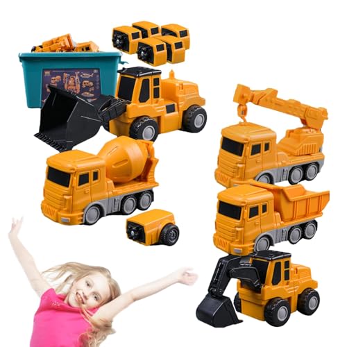 Roboter-Autospielzeug – Spielzeug für Baufahrzeuge, Baufahrzeuge zum Spielen für Kinder | Zusammengebautes Autospielzeug mit magnetischer Transformationstechnik, kreatives zusammengebautes Robotik-Aut von Vibhgtf