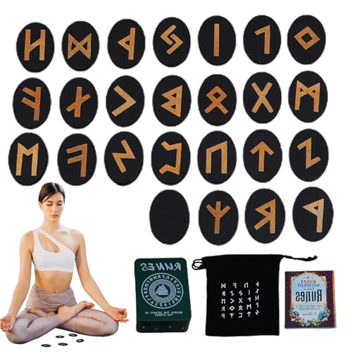 Runeset Altarraten Werkzeug mit Handbuch und Aufbewahrungstasche | 25 Runen, Holzrunen, Altarrunen für Anfänger, Wahrsagen, Meditation, Spirituell, Unterhaltung Runeset Altarraten Werkzeug mit Handbuch und Aufbewahrungstasche | 25 Runen, Holzrunen, Altarrunen für Anfänger, Wahrsagen, Meditation, Spirituell, Unterhaltung von Vibhgtf