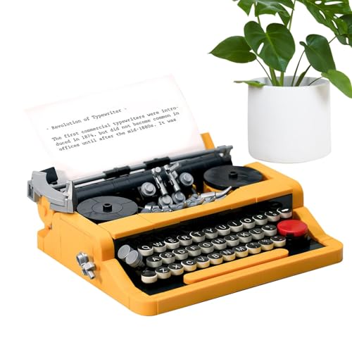 Schreibmaschine Bausteine Spielzeug Schreibmaschine Bausatz Schreibmaschine Bausatz für Erwachsene Schreibmaschine Bausteine Retro Schreibmaschine Bausteine Modellspielzeug Exh Modell von Vibhgtf