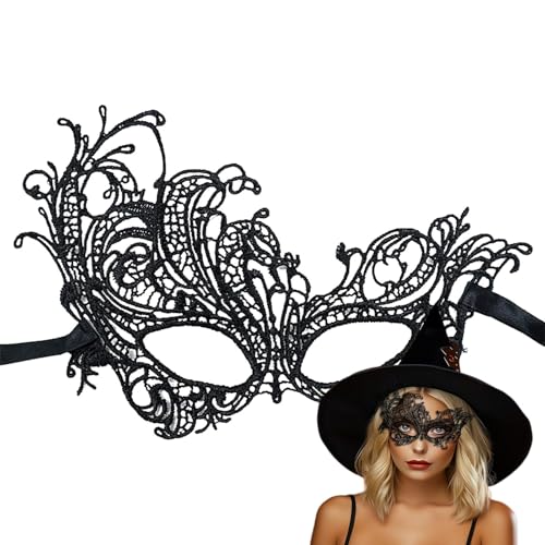 Spitzen-Gesichtsbedeckung, schwarzes Maskenkostüm, Karnevals-Augenmaske aus schwarzer Spitze, Tier-Form, Festival-Dekoration, Mottoparty, Cosplay von Vibhgtf
