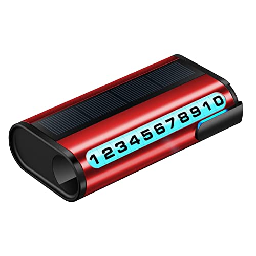 Temporäres Parkschild, automatisches Telefonnummernschild aus Metall, temporär, für Auto, Solarladung, Parkplatte, langlebig, Autozubehör von Vibhgtf
