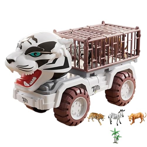 Tier-LKW – Tigergefängnisautospielzeug-Set | Abnehmbares Auto-Spielzeug, Transportspielzeug-LKW für Tiere, Tierauto, süßes Zeichentricktier Tier-LKW – Tigergefängnisautospielzeug-Set | Abnehmbares Auto-Spielzeug, Transportspielzeug-LKW für Tiere, Tierauto, süßes Zeichentricktier von Vibhgtf